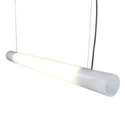 FLiRD Opaal Open XL, Industriële hanglamp met opalen (wit) koker diameter 90mm stralingshoek 330° zonder doppen Lamp Aan