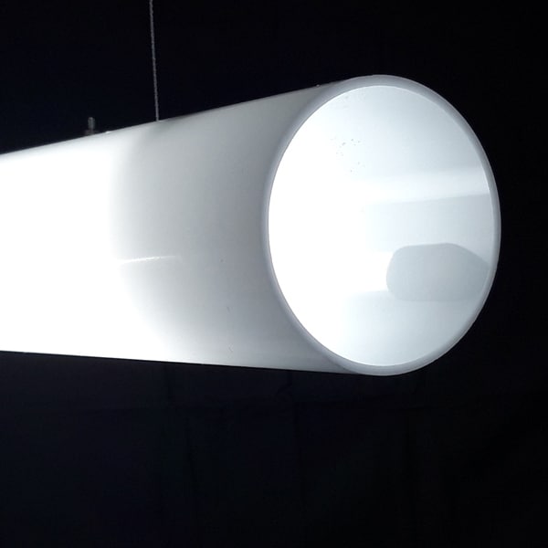 FLiRD Opaal Open XL, Industriële hanglamp met opalen (wit) koker diameter 90mm stralingshoek 330° zonder doppen zwevende lampen