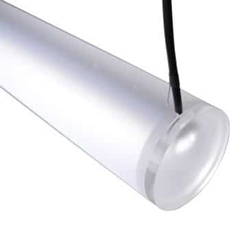 FLiRD Basic XL, Dikke hanglamp met satine (mat) koker diameter 90mm stralingshoek 330 aan gedeeltelijke lengte snoer