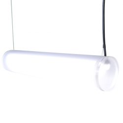 FLiRD Basic XL, Dikke hanglamp met satine (mat) koker diameter 90mm stralingshoek 330 aan volledige lengte netsnoer