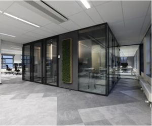 Verlichting wand industriële kantoorruimte met wandverlichting